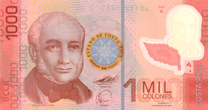 Costa Rica - 1000 Colones - P-274 - 2009 dated Foreign Paper Money